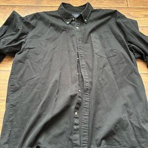 Black Casual Button Down Shirt with Relaxed Fit